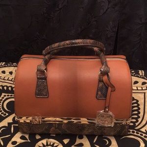 Brown Animal Printed Handbag